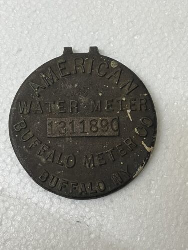 Antique Early American Water Meter Co Buffalo New York Brass Valve Cover - $54.44