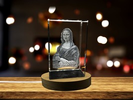 LED Base included | Mona Lisa 3D Engraved Crystal Decor - £22.95 GBP - £229.55 GBP