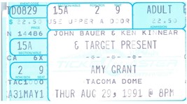 Vintage Amy Grant Ticket Stub Agosto 29 1991 TACOMA Cupola Washington - £32.15 GBP