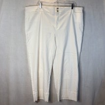 Chico&#39;s Size 4 (20) Alabaster Fly Front Dbl Stitch Wide Leg Crop Pants NWT - £23.73 GBP