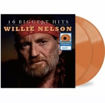 16 Biggest Hits By Willie Nelson 2-LP Exclusive Tangerine Vinyl, 2020 New Sealed - £38.97 GBP