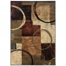 HomeRoots 387999 10 x 13 ft. Brown &amp; Black Abstract Geometric Area Rug - £603.50 GBP