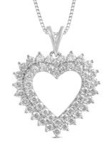  Special 1.00 Ct Natural Diamond JSI2 Heart Necklace - £552.87 GBP