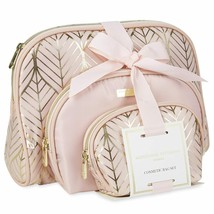 Adrienne Vittadini - 3 Assorted Sizes Dome Cosmetic Cases - Pink / Gold - £23.82 GBP