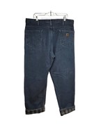 Carhartt Mens Relaxed Blue Denim Work Jeans Pants Cotton Flannel Lined 40x32 - $39.59