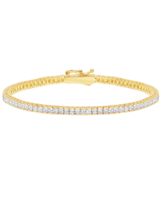 Authentic Crislu Small Princess Cut CZ Tennis Bracelet in Yellow Gold (4.35 ct.) - £180.43 GBP