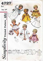 Vtg 1950's Clothes Pattern 4727-s for 16" Dolls (Betsy Wetsy & Tiny Tears) UNCUT - £11.85 GBP