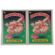 1987 Garbage Pail Kids Series 8 Lem Phlegm 329a &amp; Gezundt HEIDI 329b GPK Card - £2.79 GBP