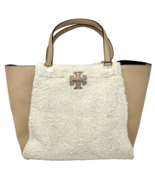 Tory Burch McGraw Shearling and Leather Carryall Handbag Tan - $2,107.06 MXN