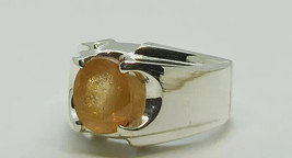 5Ct Natural Yellow Sapphire pukhraj 925 Sterling Silver Handmade mens ring Gift - £101.43 GBP