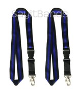 2 LANYARDS &amp; Detachable Key Chain Thin Blue Line Police Officer, Law Enf... - $53.30 MXN