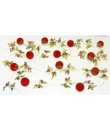 Vintage Christmas Garland Flocked Balls, Plastic Holly &amp; Chain 160&quot; Long - £19.66 GBP