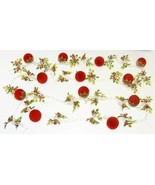 Vintage Christmas Garland Flocked Balls, Plastic Holly &amp; Chain 160&quot; Long - $25.00