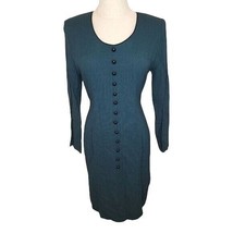 VTG L.A. Gal Micro Houndstooth Faux Full Button Zip Tie Back Dress 9/10 - £19.35 GBP