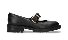 Women vegan mary janes black apple skin loafer ballerina flats with strap buckle - £104.41 GBP