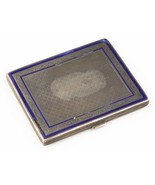 Vintage Silver &amp; Enamel Snuff Box / Cigarette Case 102.8 grams, Monogrammed - $4,267.61 MXN