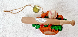 Vintage 1989 Kurt S Adler Baseball Glove Bat Christmas Ornament Tag and ... - $9.90