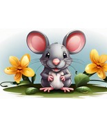 Souris et fleur Clipart - 4 JPG de haute qualité - Téléchargement numéri... - €1,63 EUR