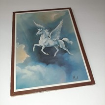Vtg 70s Pegasus In Flight Wood Wall Decor Heart Warmer Gift Plaque NEW S... - $19.80