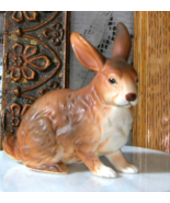 Lefton Bunny #H6664, Brown Ceramic, 4&quot; Tall, Made In Japan, Easter Colle... - $15.00