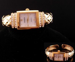 Ladies Gruen watch - golden hinged bracelet watch - works great - Anniversary gi - £98.29 GBP