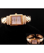 Ladies Gruen watch - golden hinged bracelet watch - works great - Annive... - £99.91 GBP