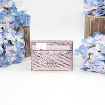 Tory Burch Sparkle Pink Leather Kira Quilted Logo Card Case Mini Wallet NWT - €103,68 EUR
