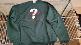 Vintage WWJD Sweatshirt Size L What Would Jesus Do Embroidered Crewneck 90s - £27.73 GBP