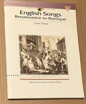 English Songs: Renaissance to Baroque: The Vocal Library Low Voice +2CD - $9.90