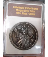 HOBO Undead Zombie Lady Liberty Statue SIGNED SILVER Made From A Morgan ... - €55,99 EUR