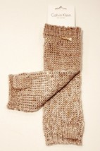 CALVIN KLEIN CK Glitter HEATHERED Almond ARM WARMERS Space Dyed GOLD LOG... - £70.04 GBP