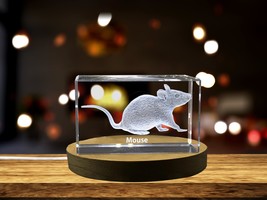 LED Base included | Intricate Mouse Crystal Carvings | Exquisite Gems Etched - £31.28 GBP+