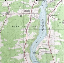 Map Hampden Maine USGS 1982 Topographic Geological 1:24000 27x22&quot; TOPO14 - £35.39 GBP