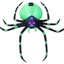 Inflatable Spider Large Halloween 6-Foot Green Black Outdoor Yard Decor Lights - £48.88 GBP