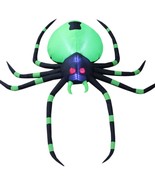 Inflatable Spider Large Halloween 6-Foot Green Black Outdoor Yard Decor ... - £48.59 GBP