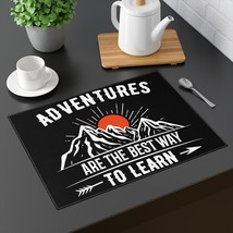 Cotton Placemat with &quot;Adventures are the Best Way to Learn&quot; Quote - 1pc - £17.80 GBP