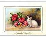 Fantasy Easter Greetings Rabbit Egg Basket  Embossed Unused DB Postcard ... - £3.84 GBP