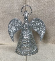 Metal Wire Beaded Angel Tree Topper Christmas Holiday Festive - $13.86