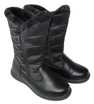 totes Jazzy Women&#39;s Size 8 Winter Boots Black Quilted Faux Fur Lined Double Zipp - £19.65 GBP