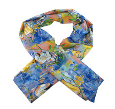 Betsy Drake Angelfish Print Polyester Fashion Scarf 70 X 20 In. - £31.06 GBP