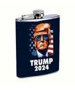 President Donald Trump 2024 L3 8oz Stainless Steel Flask Drinking Whiske... - £12.48 GBP