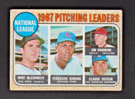 1968 Topps Baseball #9 Pitching Leaders Jenkins Bunning Osteen McCormick EXMT+ - £7.05 GBP