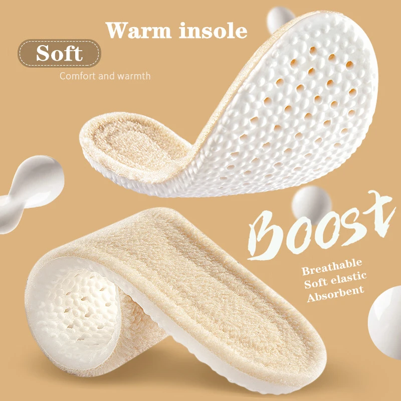Sporting Winter Wool Warm Insole for Shoes Thicken Snow Boots Pad Sole Amere The - £23.69 GBP