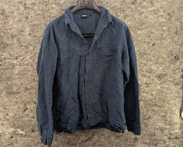 KAVU Mens Button Up Size L Blue Hemp Blend Pocket Long Sleeve Outdoor - $24.99