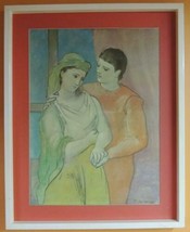 Picasso Serigraph The Lovers on Board mid century Lithograph print Art Vintage - £143.87 GBP