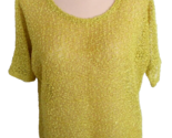 Holiday Sparkle Gold Pullover Open-Weave Knit Party Top Sequins CHRIS &amp; ... - £13.40 GBP