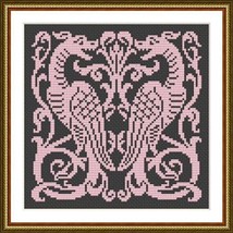 Antique Scene 5 Dragons Monochrome Counted Cross Stitch Pattern PDF - £2.35 GBP