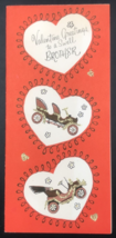 Vintage 1940s Stanley Valentine Greetings To A Swell Brother Card Cars USA - £9.74 GBP