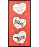 Vintage 1940s Stanley Valentine Greetings To A Swell Brother Card Cars USA - £9.63 GBP