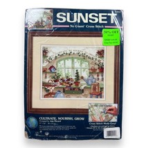Cultivate, Nourish, Grow ©2000 Dimensions Sunset No-Count Cross Stitch Kit 13947 - $16.34